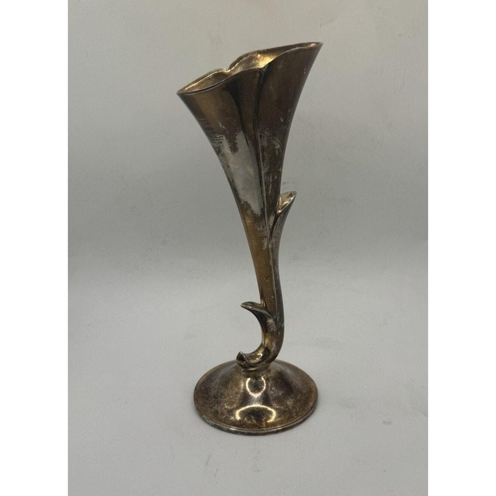 Vintage Godinger Silver Art Co - Silver Plate Bud Vase 7" Calla Lily Single Stem